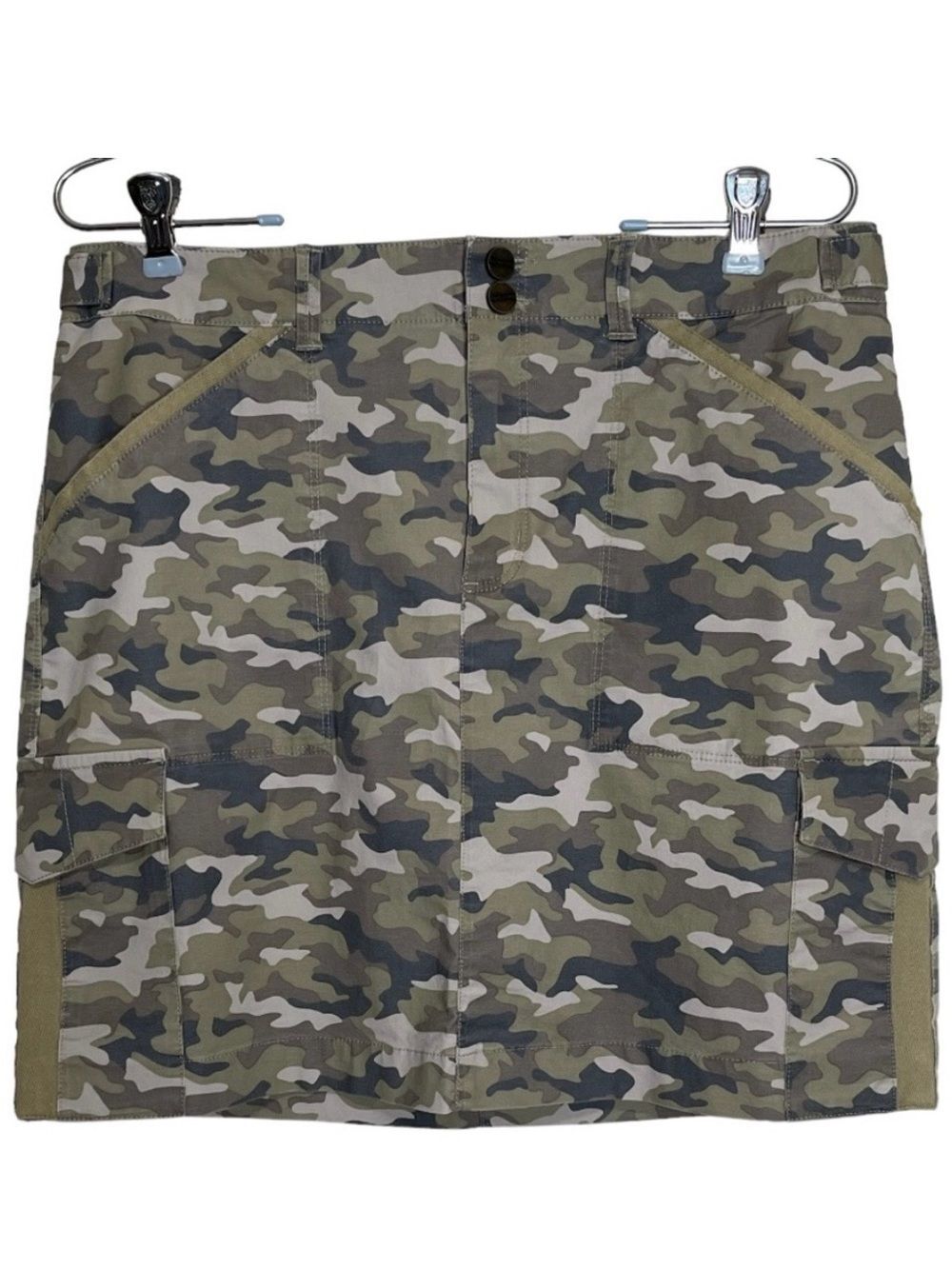 The Black Dog Camouflage Cargo Skirt Camo Straight Cotton Pockets Casual Women S - Picture 15 of 15